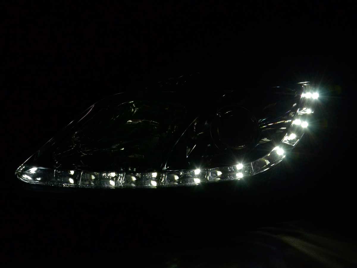 Scheinwerfer Set Daylight LED TFL-Optik Opel Tigra 95-03 chrom Scheinwerfer Set Daylight LED TFL-Optik Opel Tigra 95-03 chrom